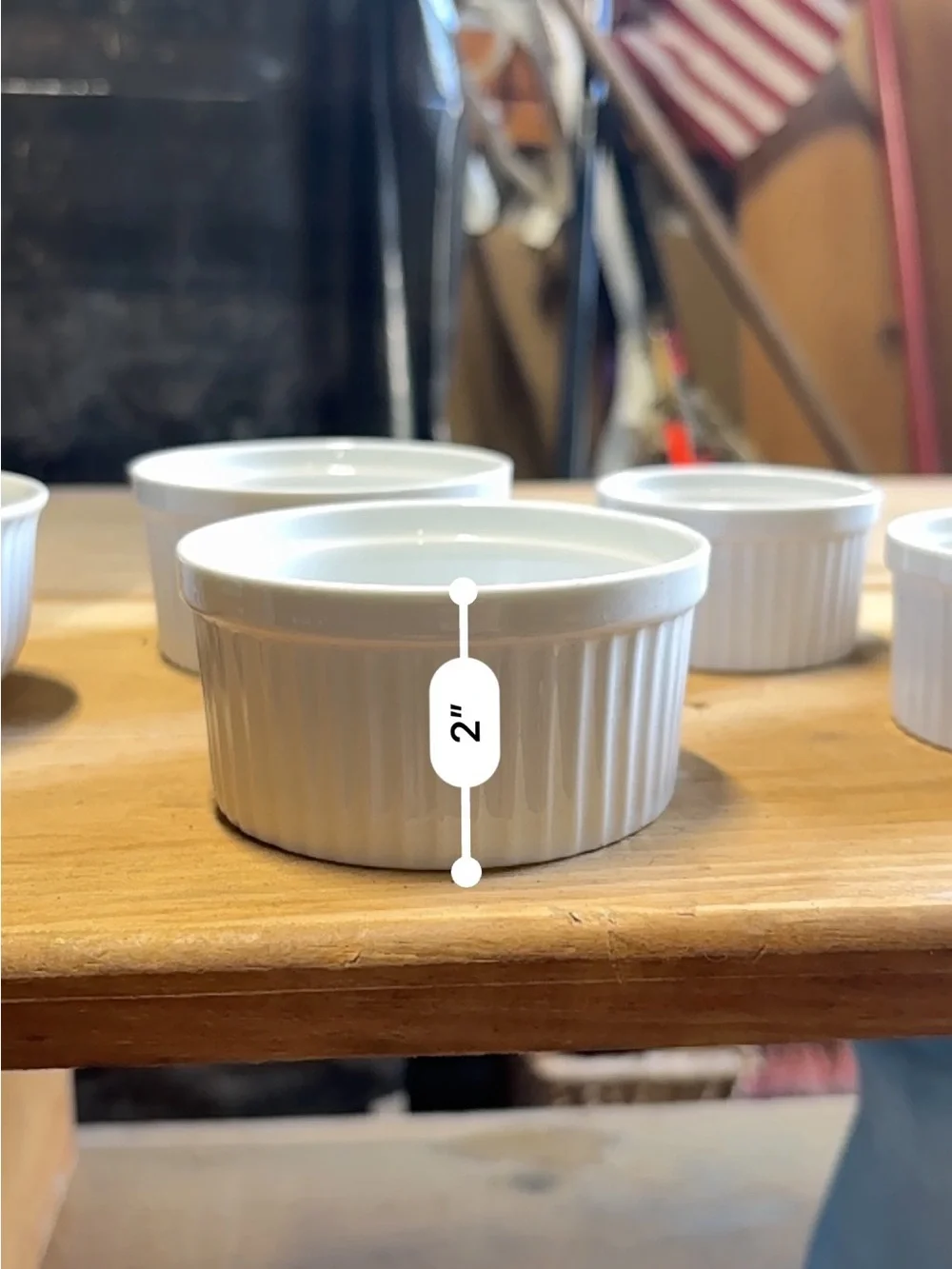 Vintage Pier 1 White Ceramic Ramekin Set of 6
